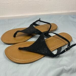 Rampage black sequin flip flop Sandal thongs Size 8.5